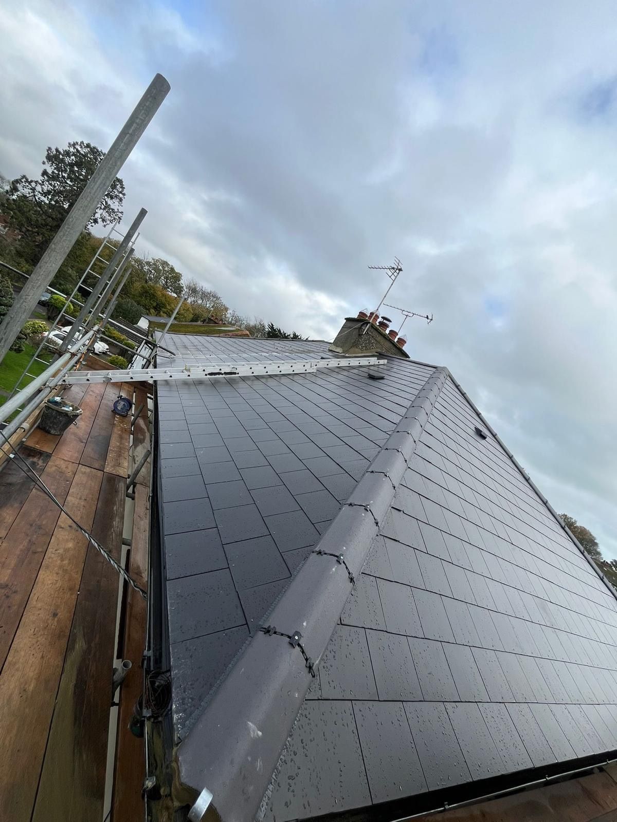 Full slate re-roof with scaffold access